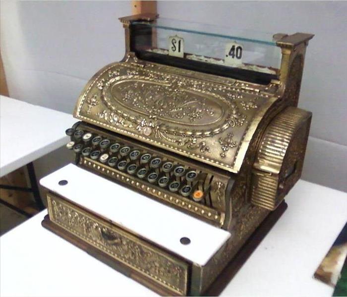 restored old, gold cash register
